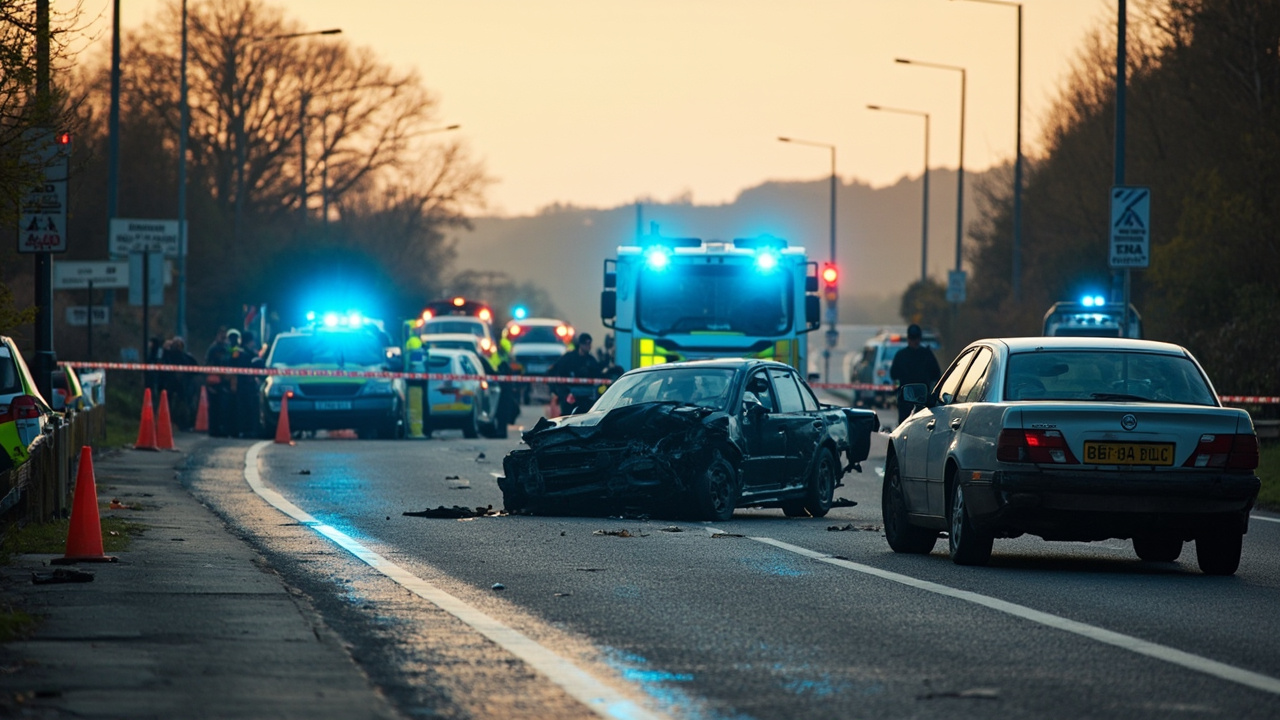 Single lane shut at major junction after vehicle collision